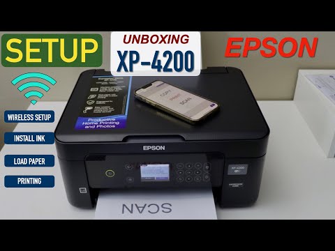 Epson XP 4200 Setup, Unboxing, Complete Setup, Install Ink, Wireless Setup, Printing Review