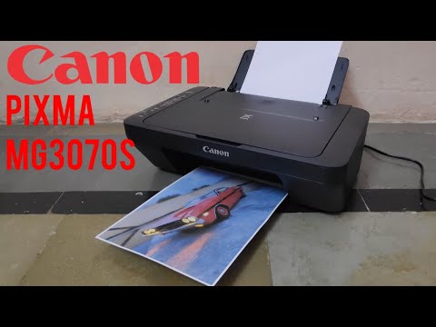 Canon PIXMA MG3070S wireless Inkjet colour printer unboxing, setup and print