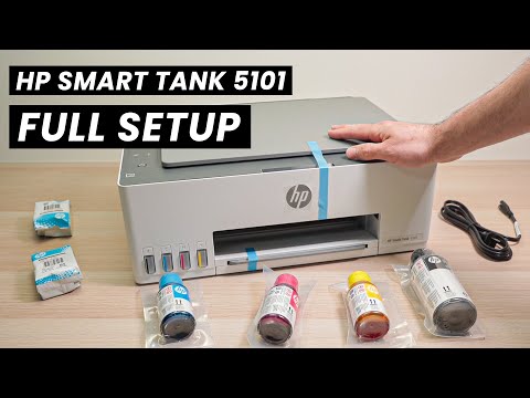 Full Setup of the HP Smart Tank 5101 Printer (Install Ink, Print Heads, Connect, Print and Scan)